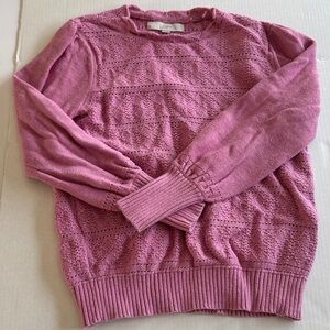 LOFT Textured Knit Sweater in Rose